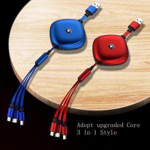 3 in 1 Multi USB Retractable Cable Charger