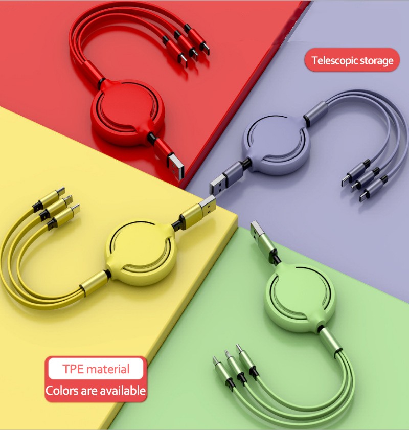 3 in 1 Multi USB Retractable Cable Charger