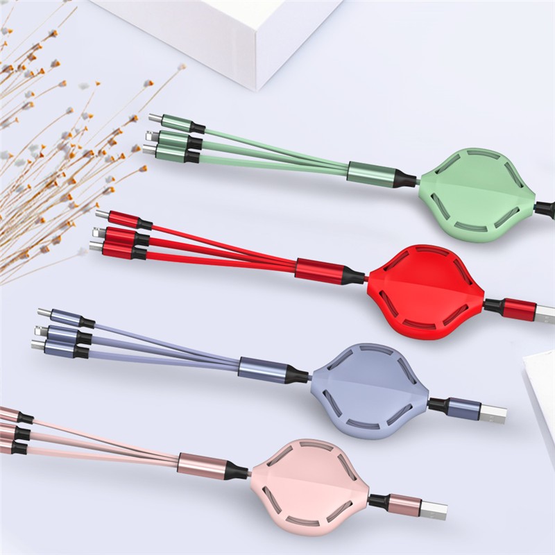 3 in 1 Multi USB Retractable Cable Charger