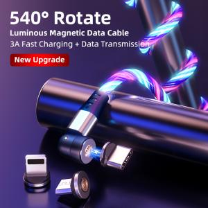 540° Rotate Luminous Magnetic Data Cable