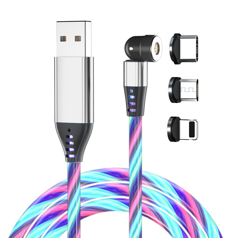 540° Rotate Luminous Magnetic Data Cable