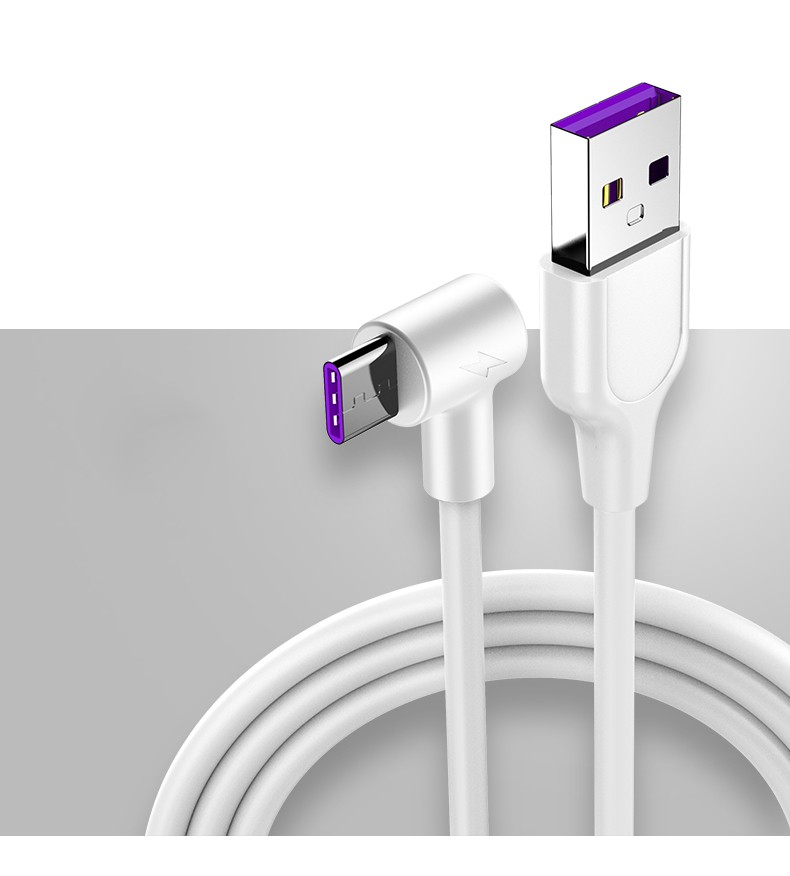 90 degrees elbow 5A usb type c cable