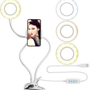 Cell Phone Holder with Selfie Ring Light 