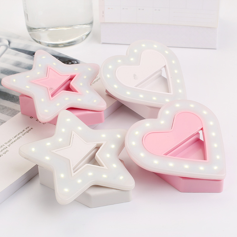 Heart Star Shape LED Selfie Flash Light 3 Models Adjustable 