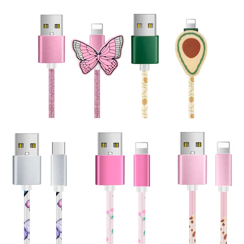 Novelty USB cable with cartoon pattern