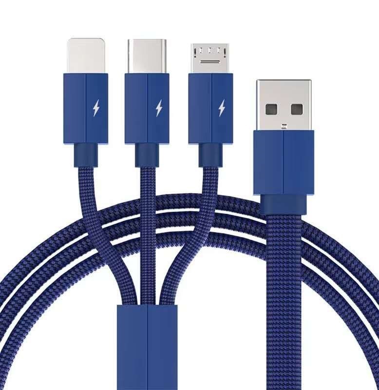 Nylon Braided 3 IN 1 2A Fast Charging Cable