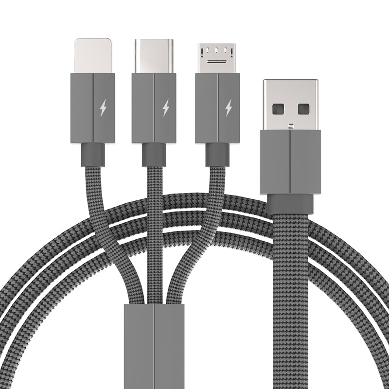 Nylon Braided 3 IN 1 2A Fast Charging Cable